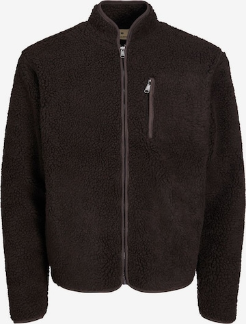 JACK & JONES Fleece Jacket in Brown: front