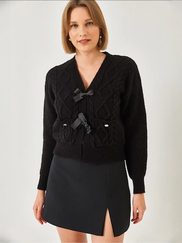 Cardigan Bianco Lucci en noir : devant