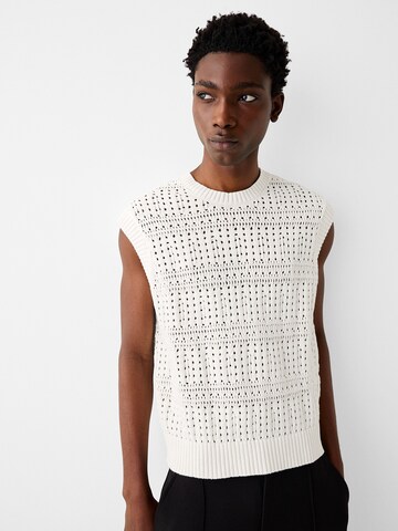 Pull-over Bershka en blanc