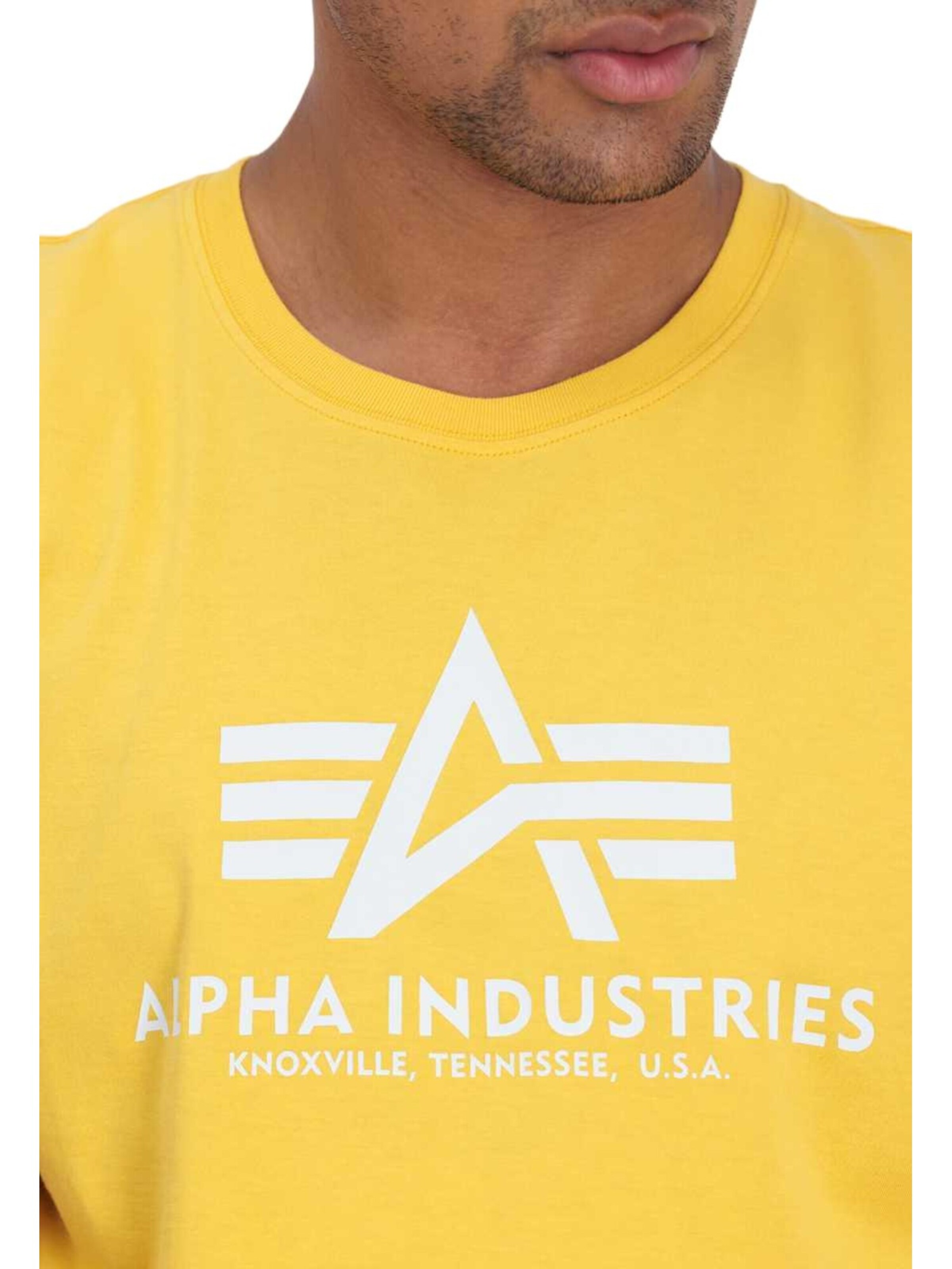 ALPHA INDUSTRIES Sweatshirt 'Basic Logo' in Yellow