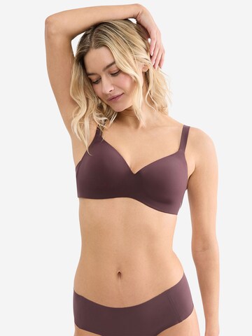 SLOGGI T-Shirt Soft-Cup-BH ' Blue ZERO Feel 2.0 THE UP ' in Braun: Vorderseite