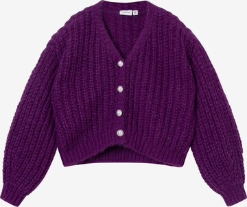 NAME IT Knit Cardigan in Purple: front