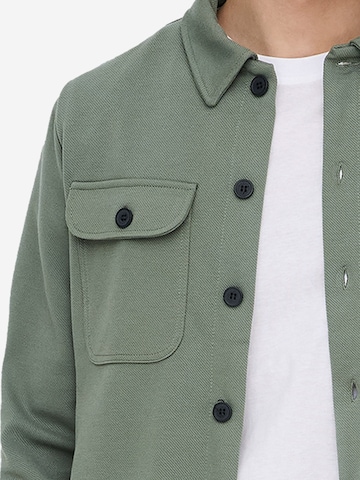 Only & Sons Regular fit Button Up Shirt 'Newkodyl' in Green