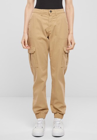 Urban Classics Tapered Cargo trousers in Beige: front