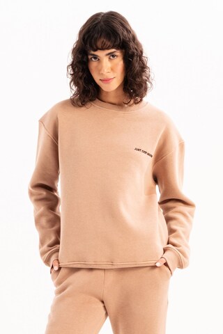 Sweat-shirt Justever en marron : devant