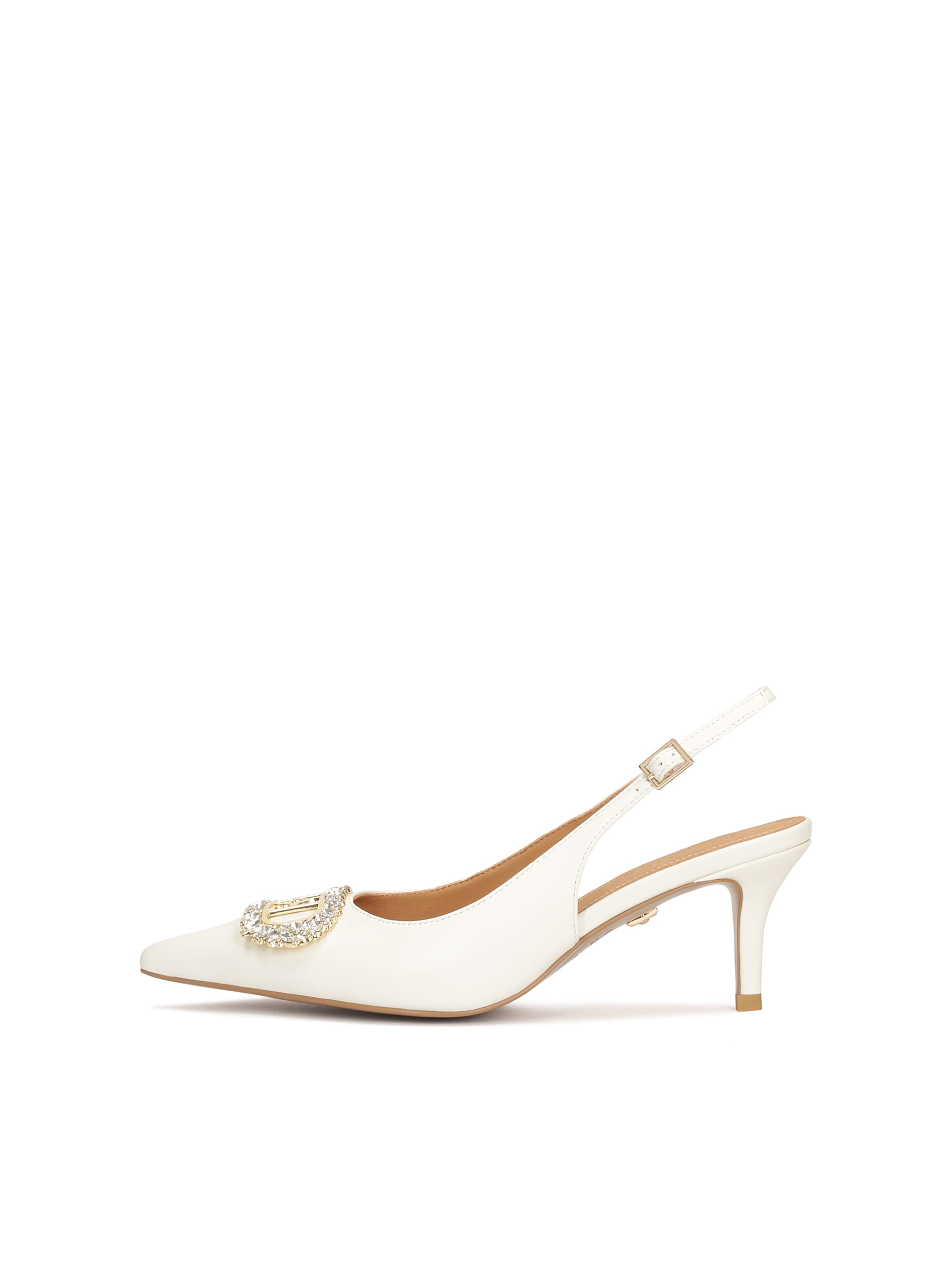 Kazar Slingpumps in creme / gold / transparent, Produktansicht