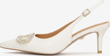 Kazar Slingback Pumps in Beige: front