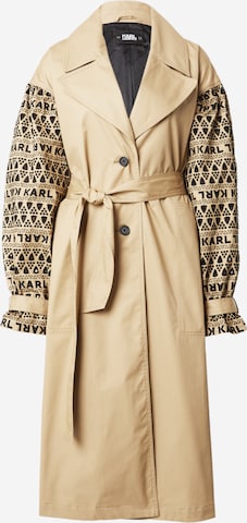 Karl Lagerfeld Ανοιξιάτικο και φθινοπωρινό παλτό σε μπεζ: μπροστά
