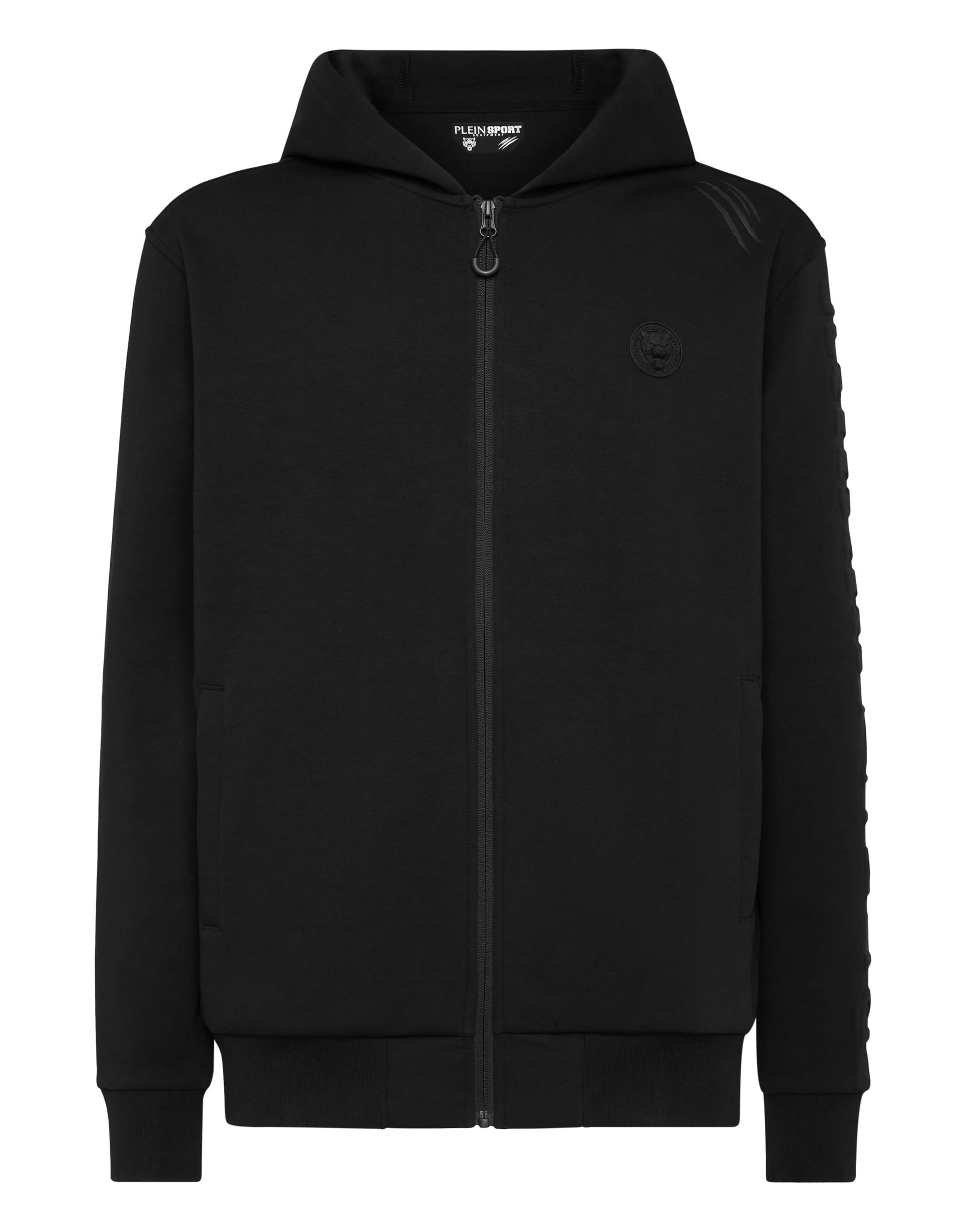 Plein Sport - Casaco em moletão em preto: frente