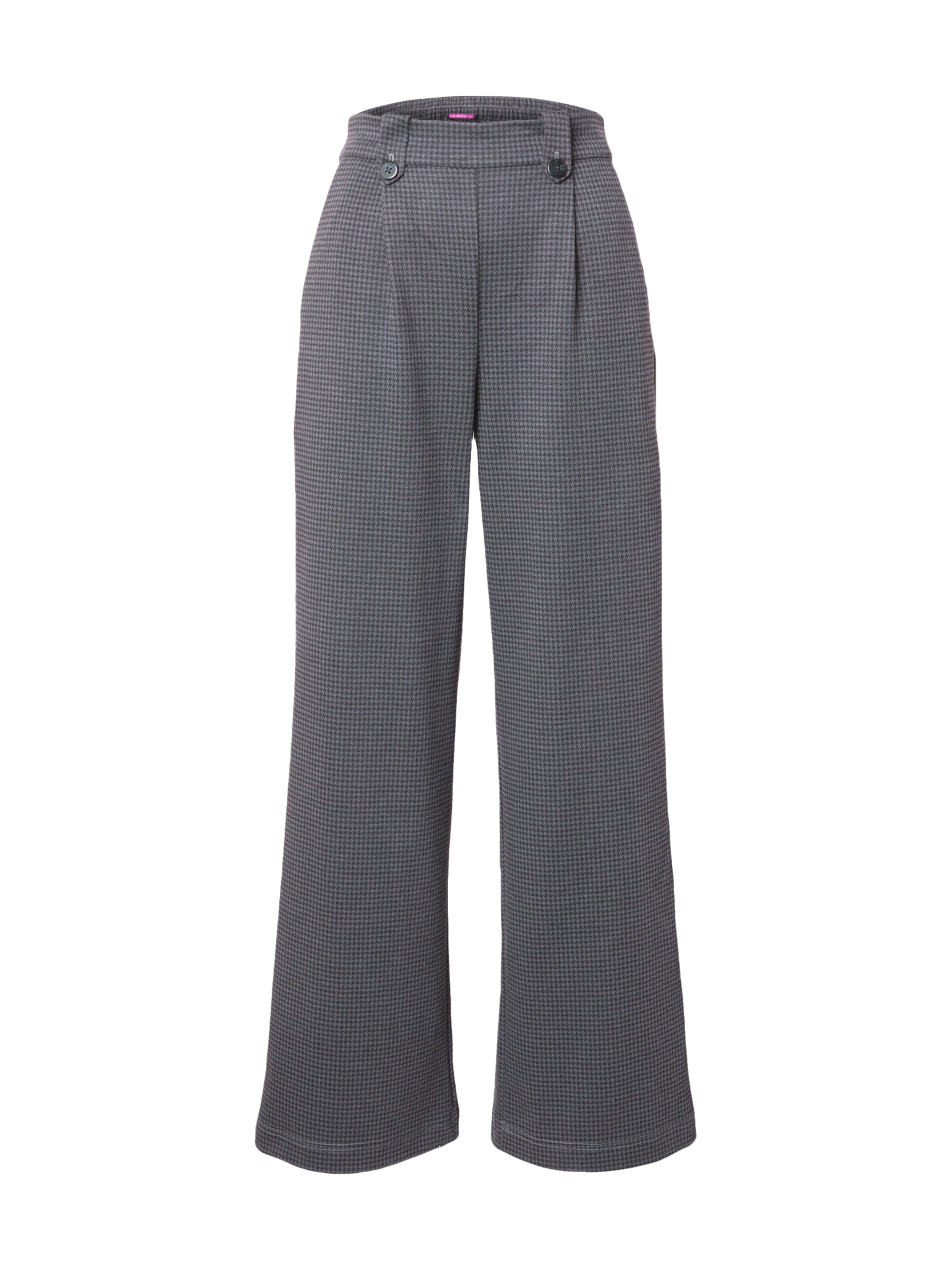 QS Wide leg Bandplooibroek in Grijs: voorkant