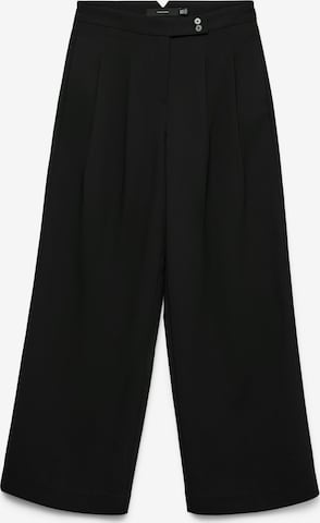VERO MODAWide Leg/ Široke nogavice Hlače s naborima 'VMPHILINE' - crna boja: prednji dio