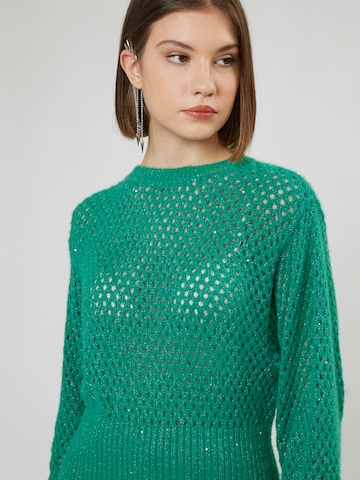Pullover 'Pointelle' di Influencer in verde
