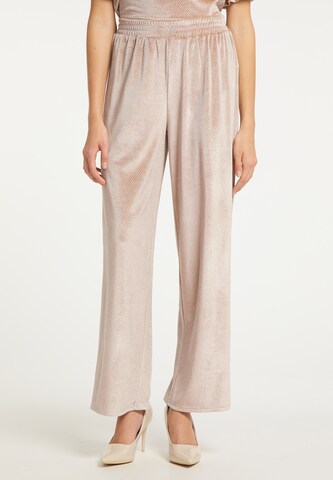 myMo at night Wide leg Trousers in Beige: front