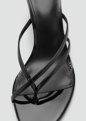 MANGO T-Bar Sandals 'Cuno' in Black
