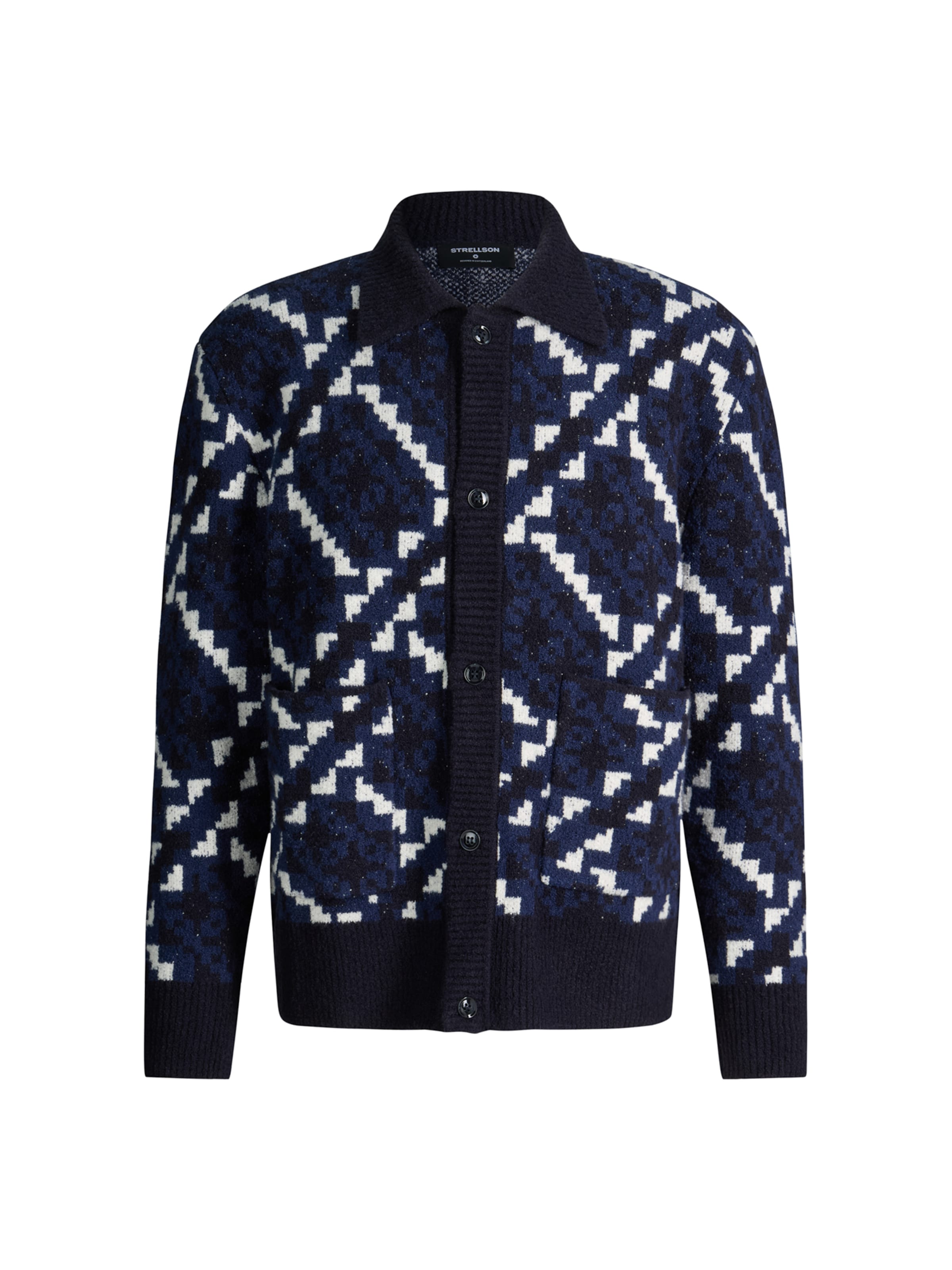 STRELLSON Gebreid vest in Blauw: voorkant