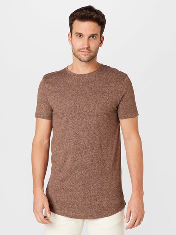 T-Shirt TOM TAILOR DENIM en marron : devant