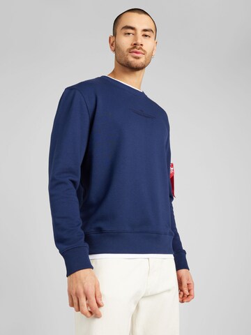 Sweat-shirt ALPHA INDUSTRIES en bleu : devant