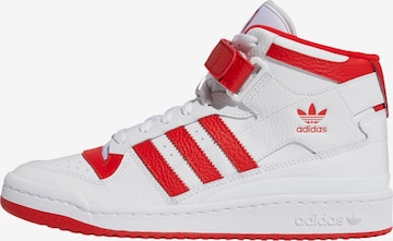 ADIDAS ORIGINALS Sneakers high 'Forum' i hvit: forside