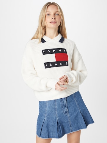 Tommy Jeans Pullover in Weiß: predná strana