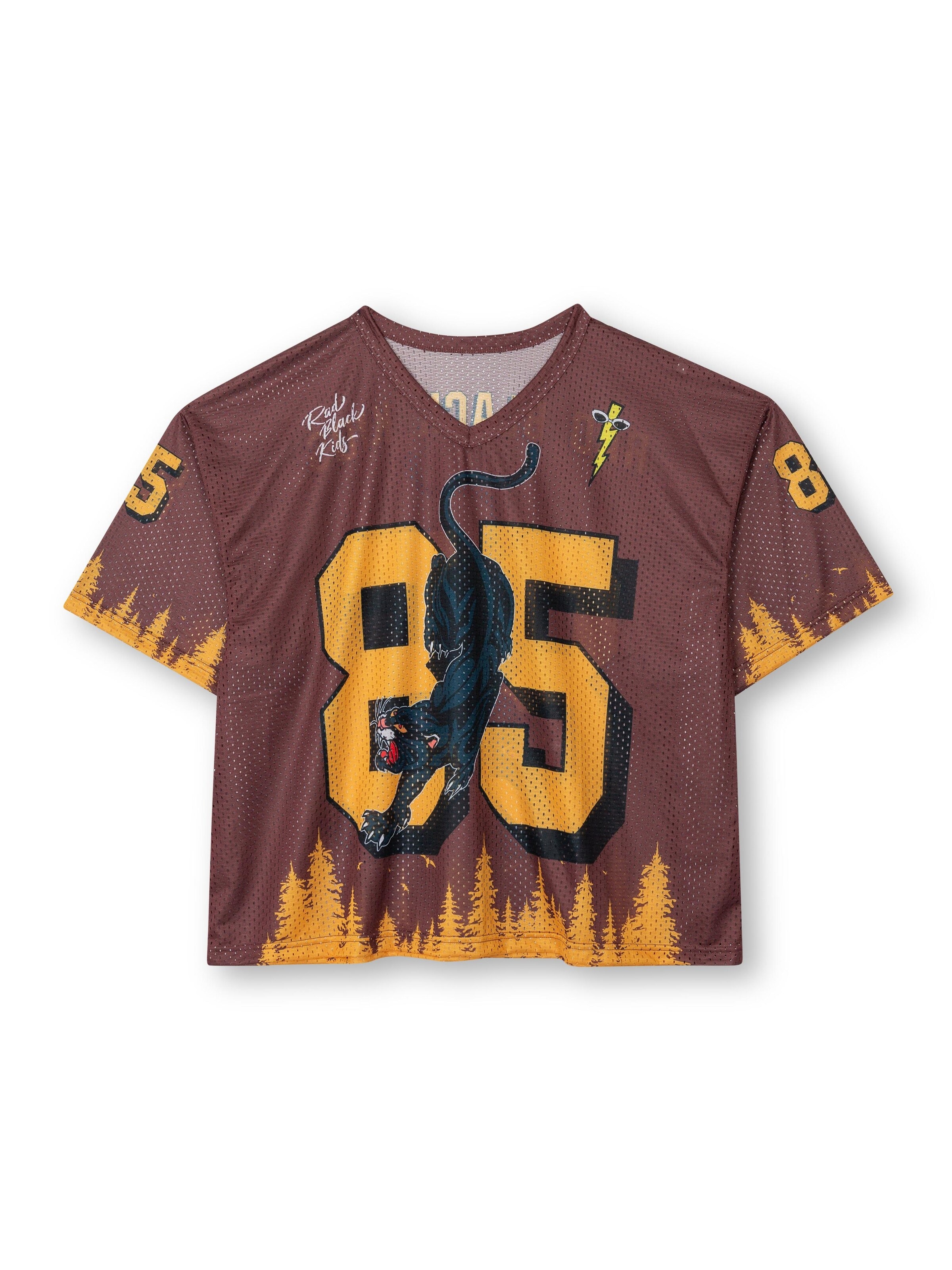 The Rad Black Kids - Camiseta 'Anniversary Jersey (Brown)' en marrón: frente