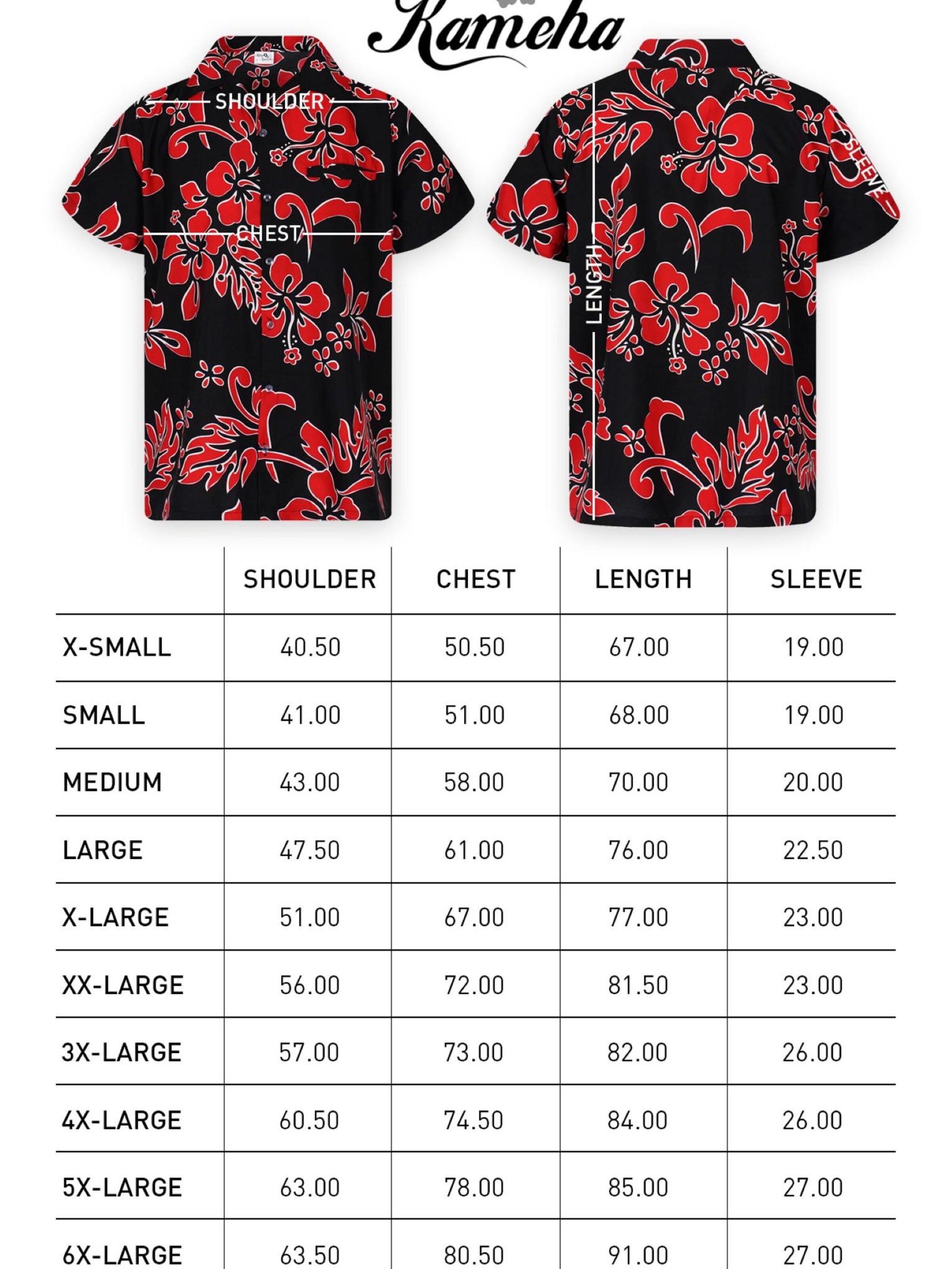 King Kameha Shirt 'Hibiscus Black Line'‌‌‌‌ in Rot