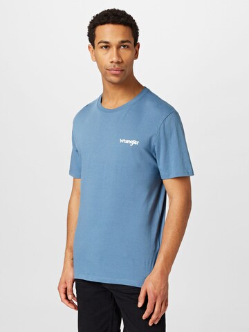 WRANGLER Shirt 'SIGN OFF TEE' in Blauw: voorkant