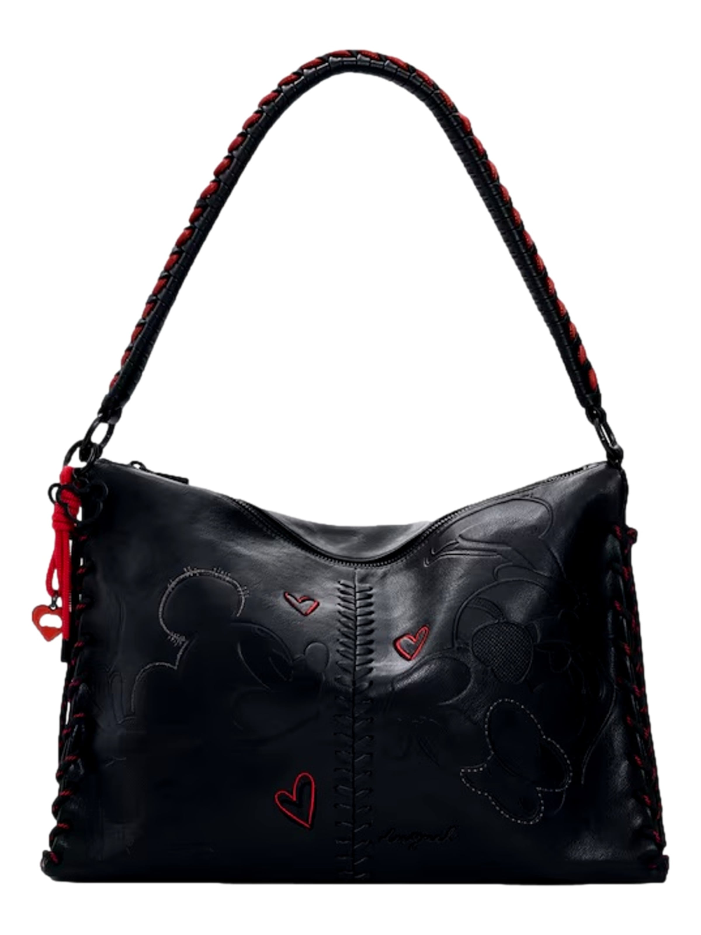 Desigual - Mala de ombro 'All Mickey Leiria' em preto: frente