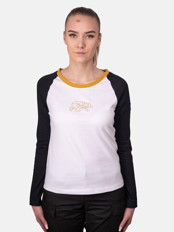 FORSBERG Sweatshirt 'zweifarbiger Longsleeve mit Brustlogo Damen' in Weiß: Vorderseite
