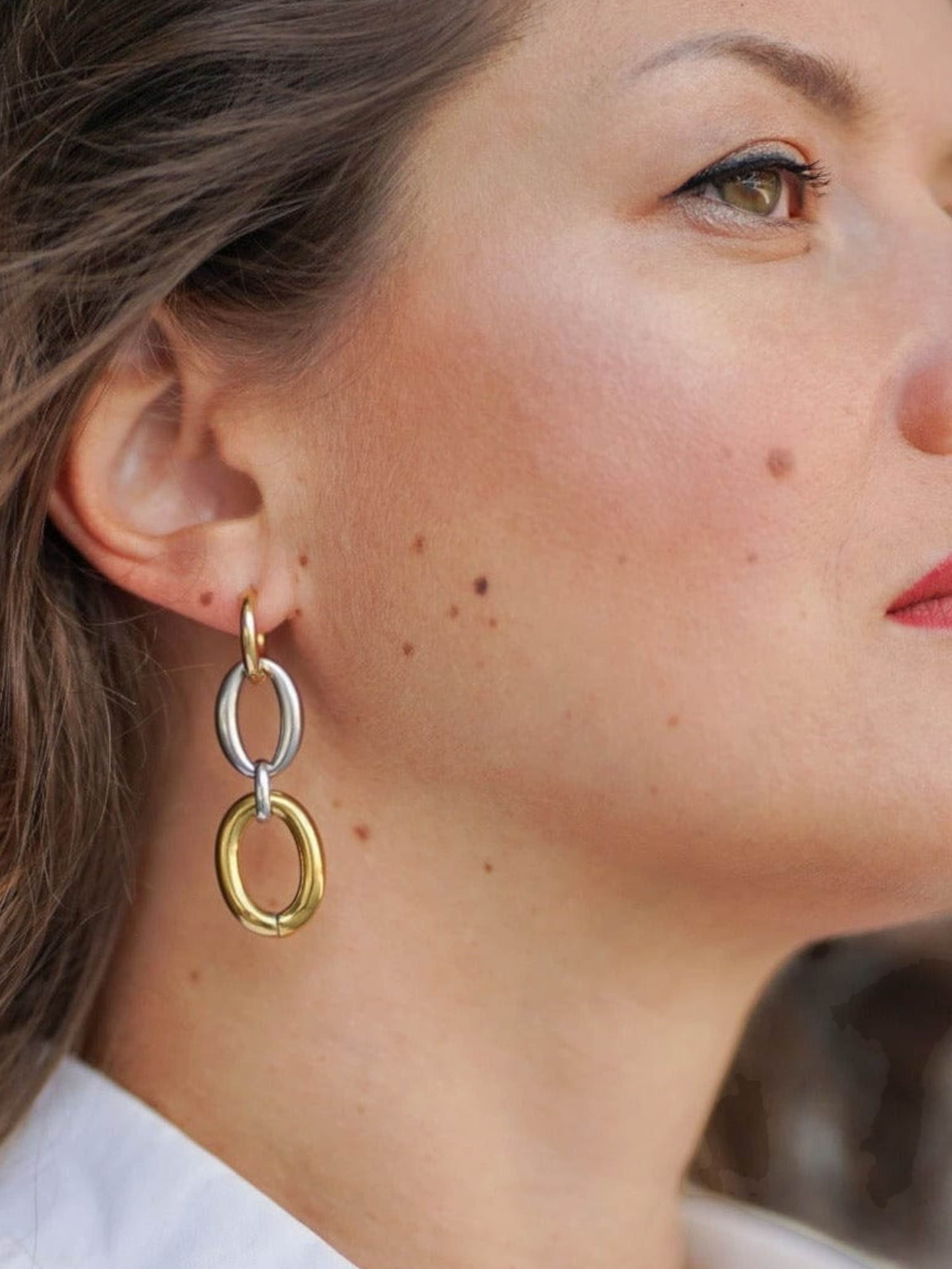 La Moda Me - Pendientes 'Chain' en oro