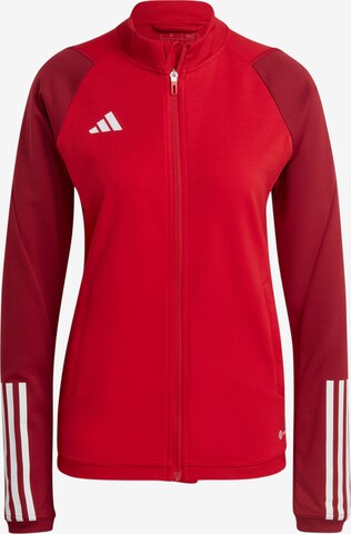 ADIDAS PERFORMANCE Athletic Zip-Up Hoodie 'Tiro 23' in Red: front