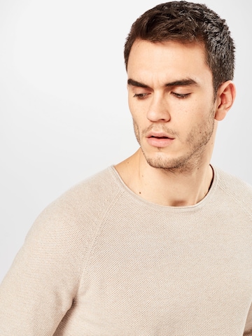 NOWADAYS Pullover 'Honeycomb' in Braun