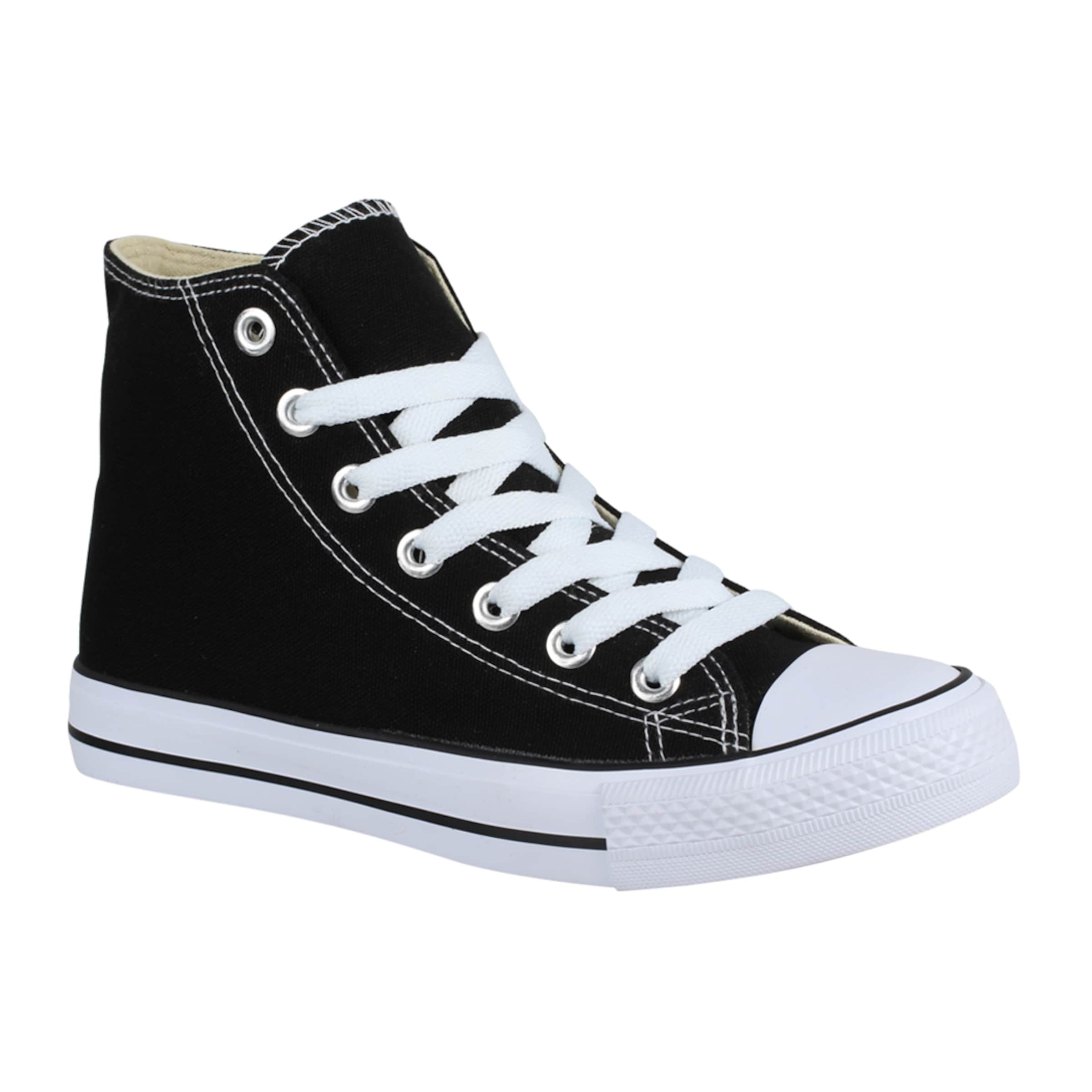 Baskets hautes Elara en noir : devant