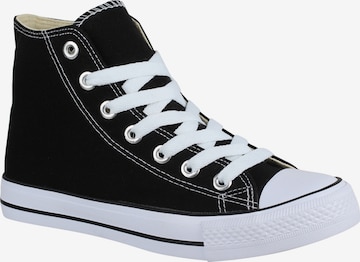 Baskets hautes Elara en noir : devant