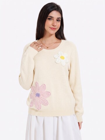 Pull-over Imily Bela en beige : devant