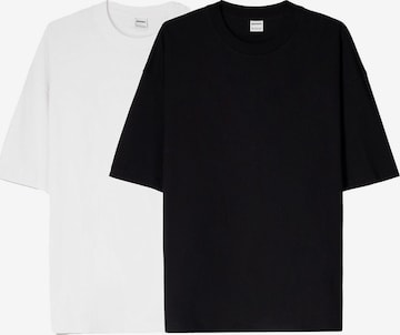 BershkaMajica - crna boja: prednji dio