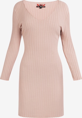 myMo ROCKS Knitted dress in Pink: front