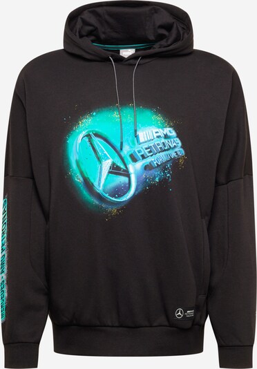PUMA Sportsweatshirt in hellblau / hellgrün / schwarz / weiß, Produktansicht