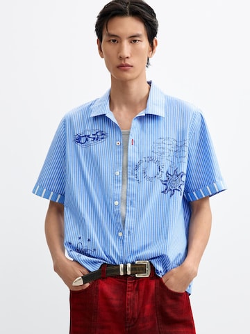 Desigual Regular fit Overhemd in Blauw: voorkant