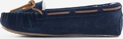 Minnetonka Mokassin 'Cally' in navy / braun, Produktansicht