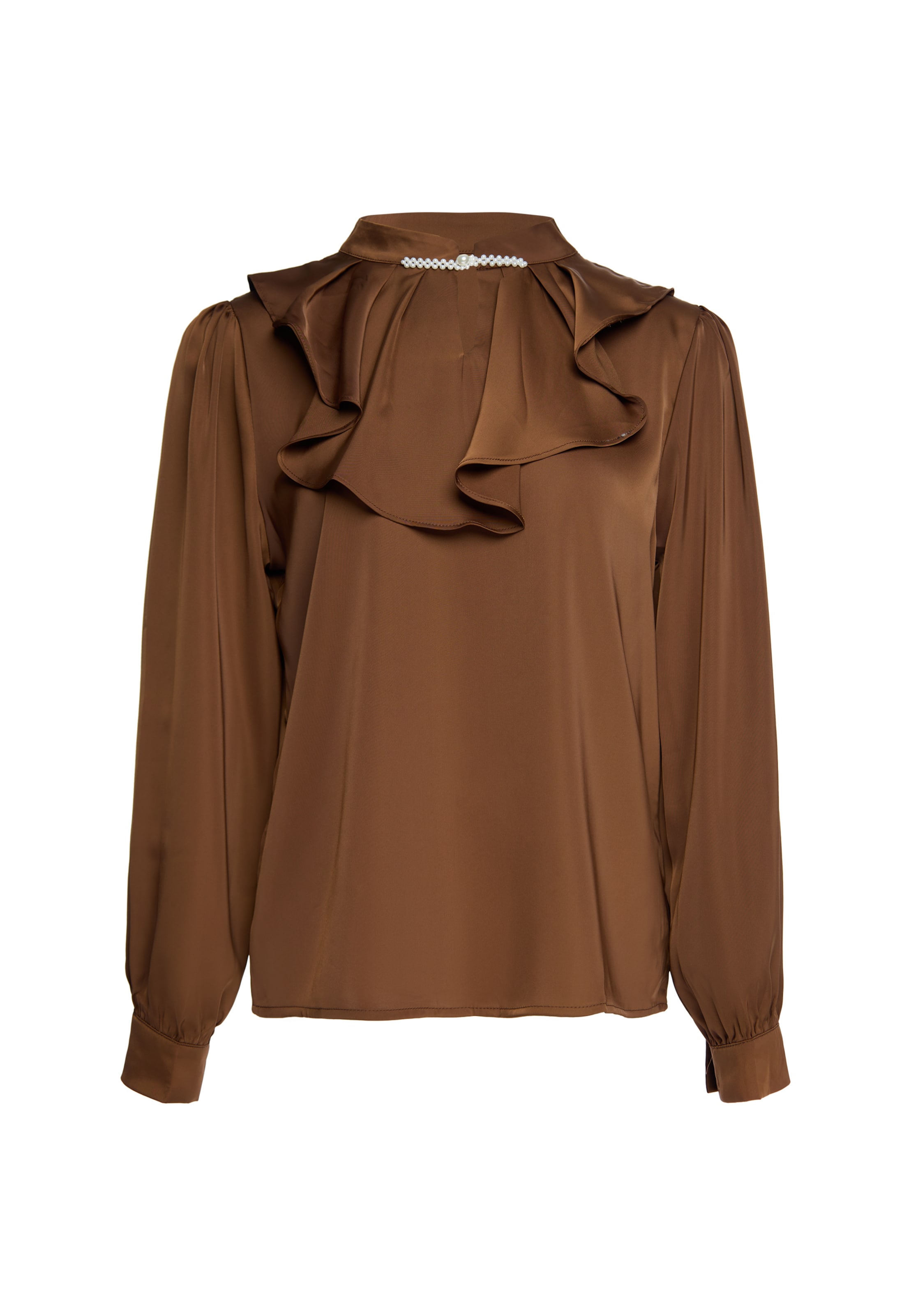 usha BLACK LABEL Blouse in Bruin: voorkant