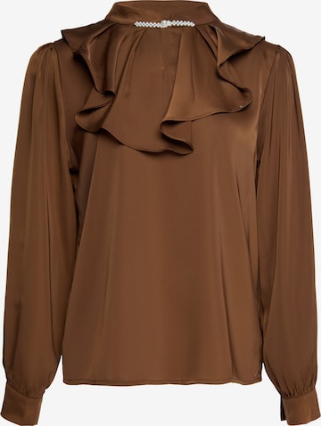 usha BLACK LABEL Blouse in Bruin: voorkant