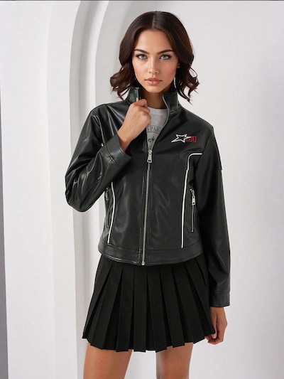 Bigdart Veste mi-saison en rouge / noir / blanc, Vue avec produit