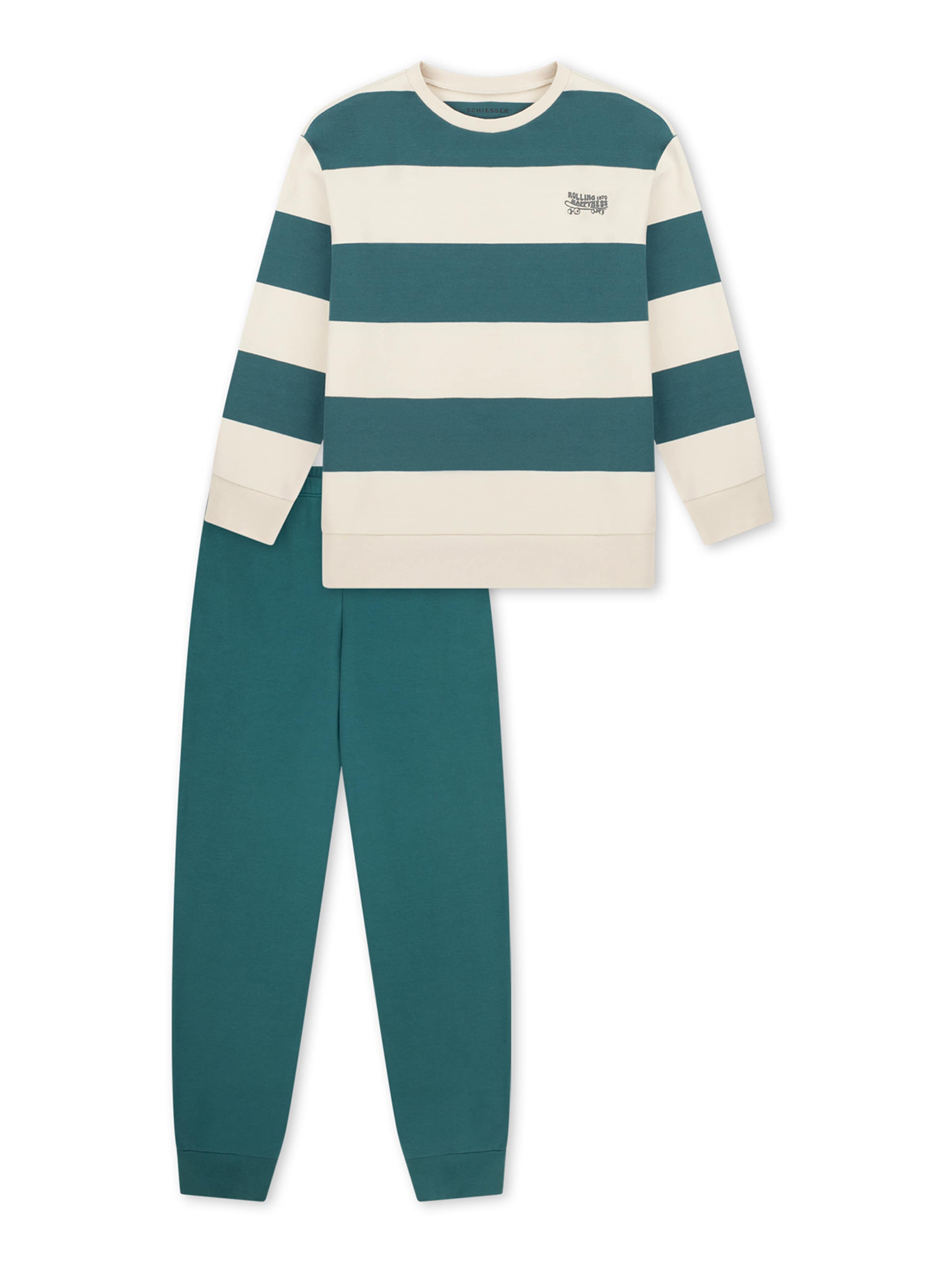 Pyjama ' Nightwear ' SCHIESSER en vert : devant