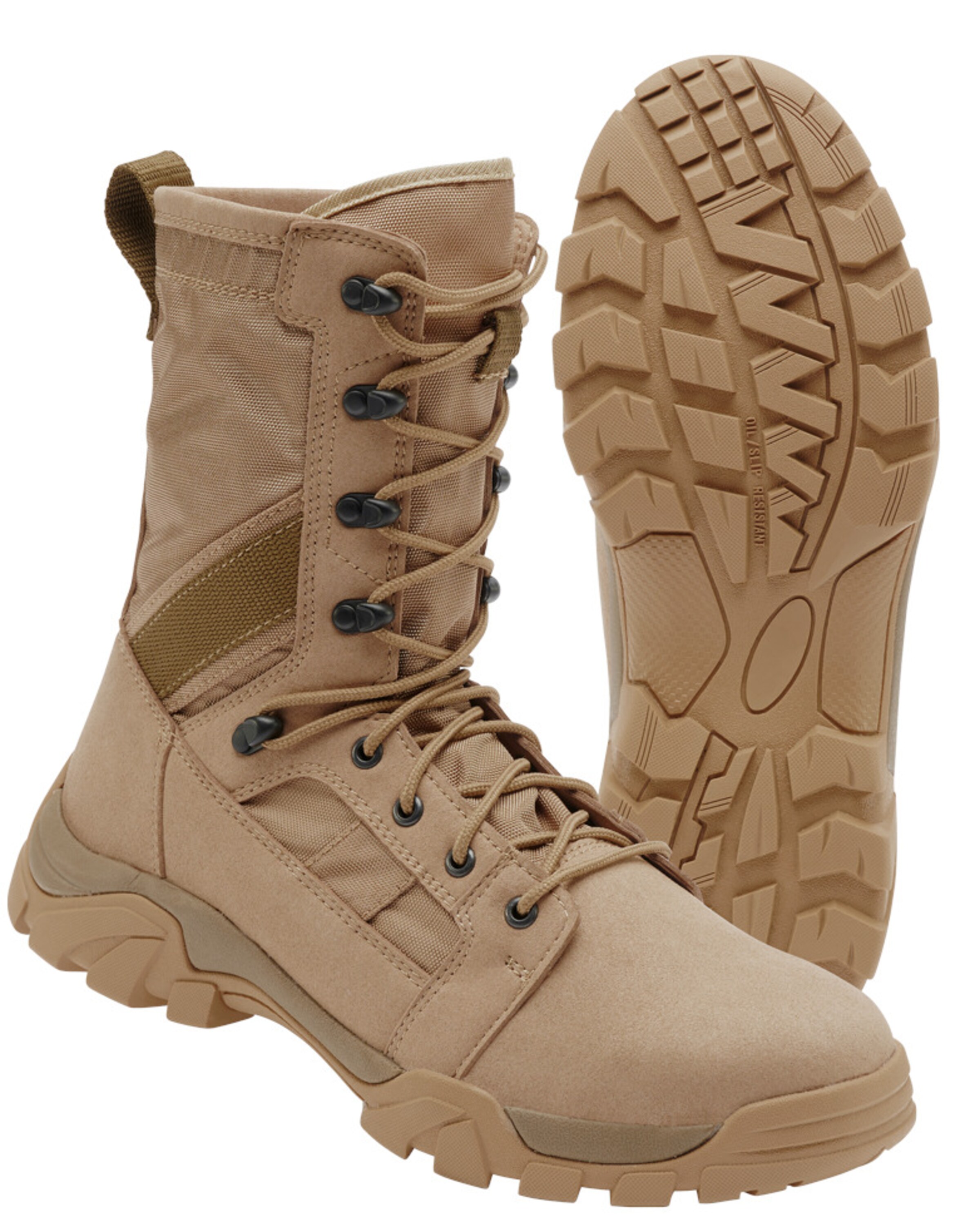 Brandit Lace-up boot 'Defense' in Beige: front