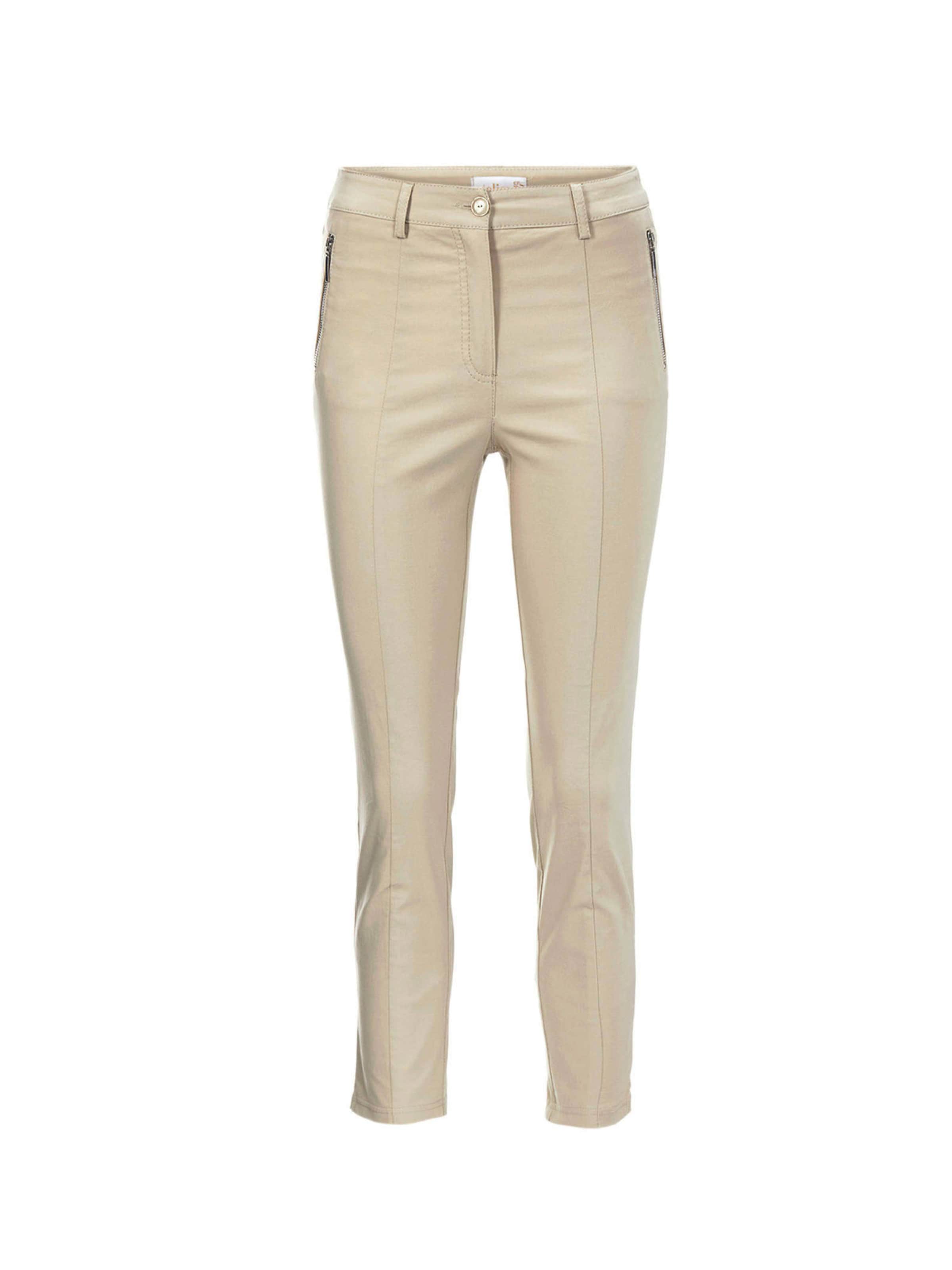 Goldner Slimfit Hose in Beige: Vorderseite