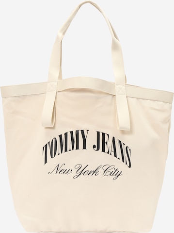 Cabas Tommy Jeans en beige : devant