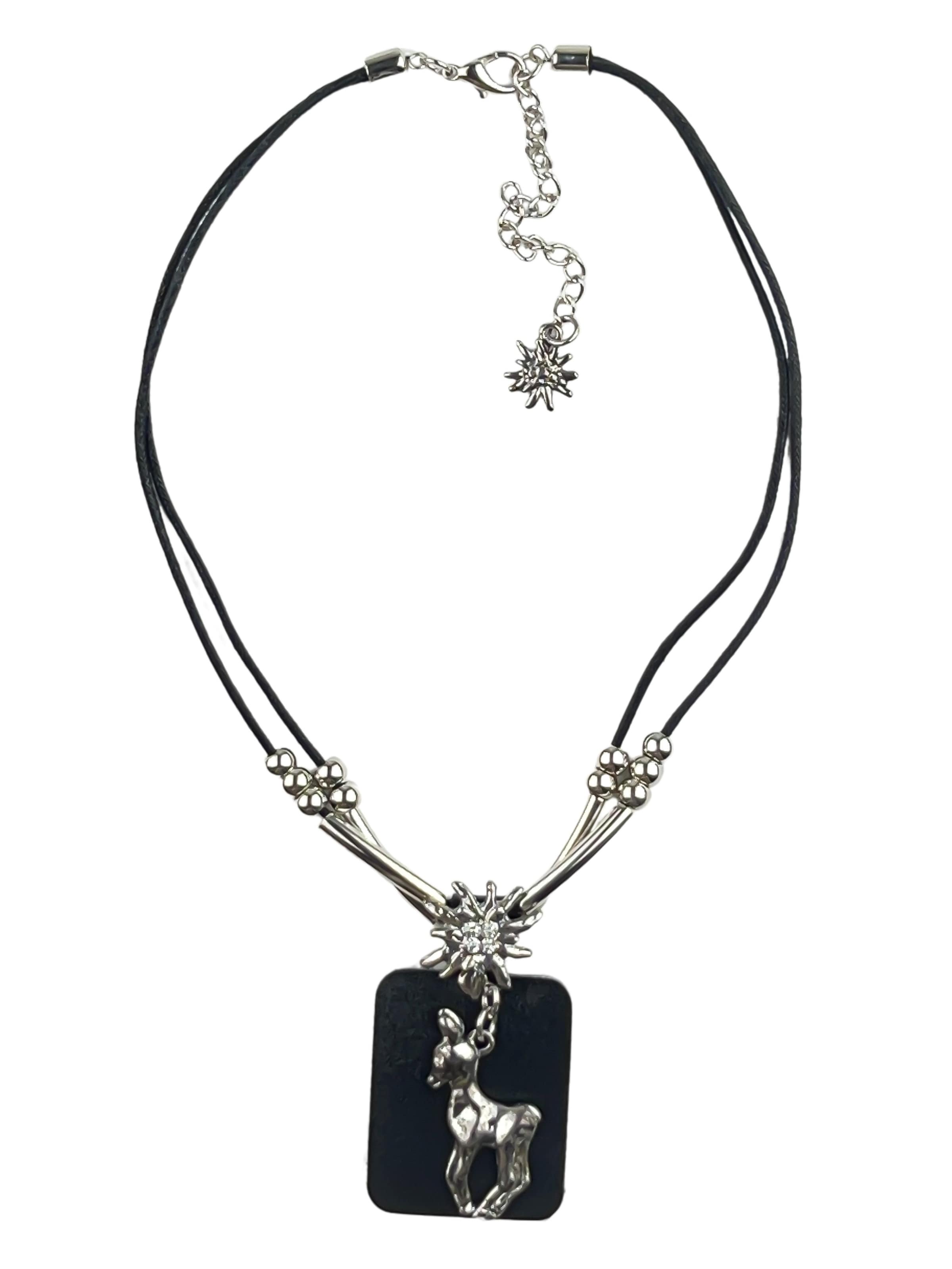 Allgäu Rebell Necklace 'Lotti' in Black: front
