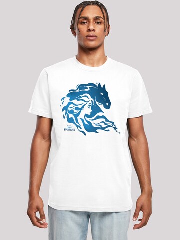 T-Shirt 'Disney Frozen 2 - Nokk Silhouette' F4NT4STIC en blanc : devant