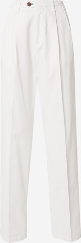 TOMMY HILFIGER Regular Pleat-Front Pants in White: front