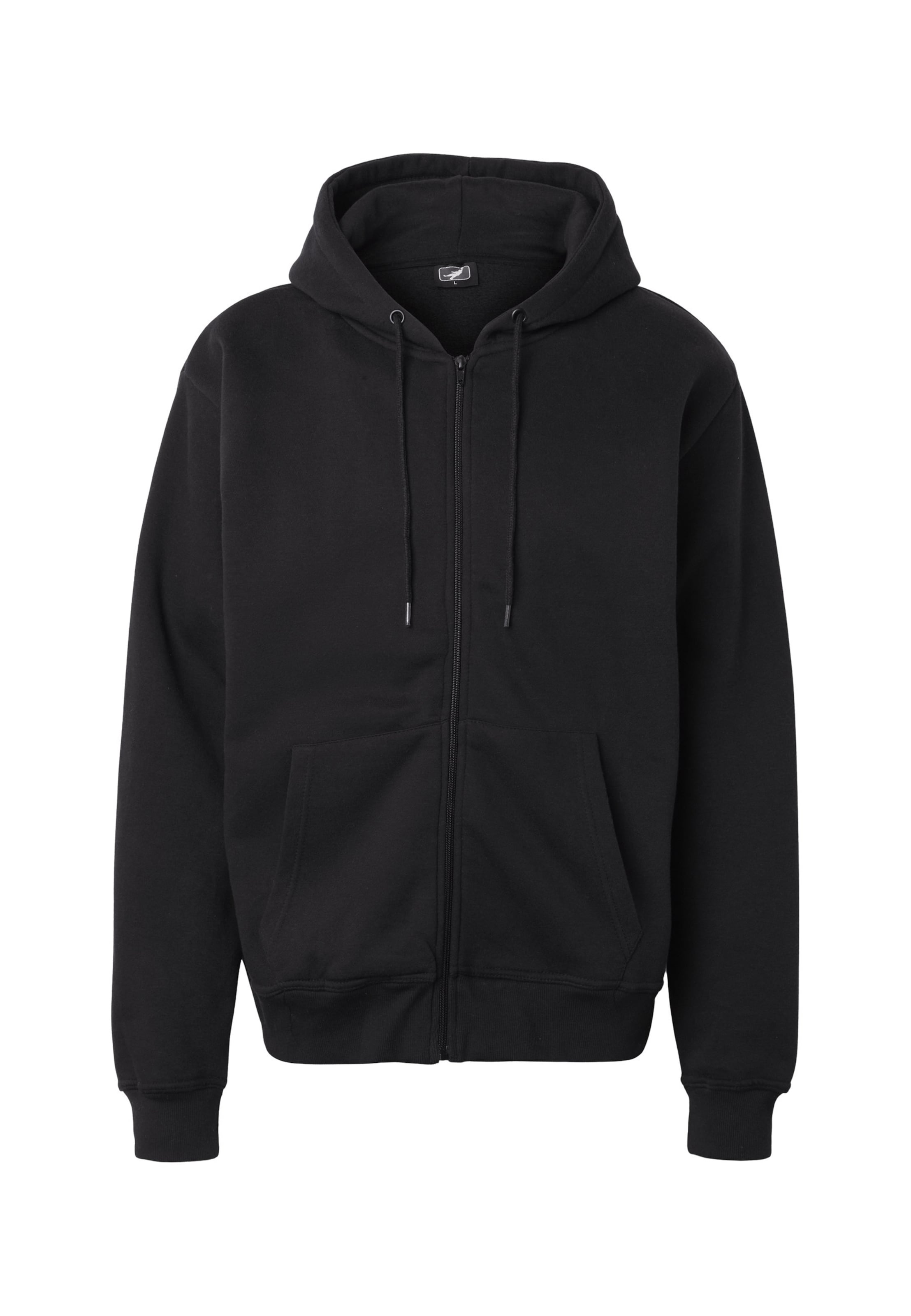 European League of Football Sweat jacket 'Blanko' in Black: front